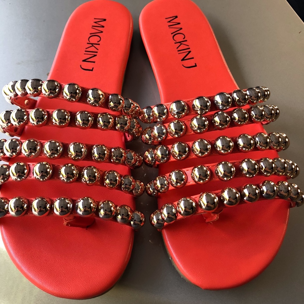 Mackin J beaded orange slides